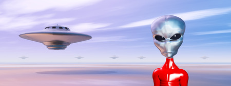 Spaceships and Alien in a Distant World