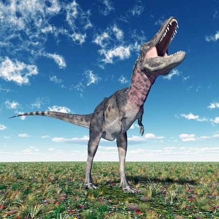 Dinosaur Tarbosaurusの写真素材