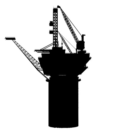 Silhouette of an Oil Platformの写真素材