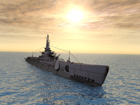 Submarine USS Trigger of WW2の写真素材