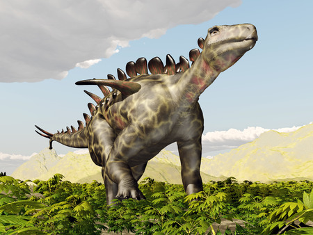 Dinosaur Huayangosaurusの写真素材