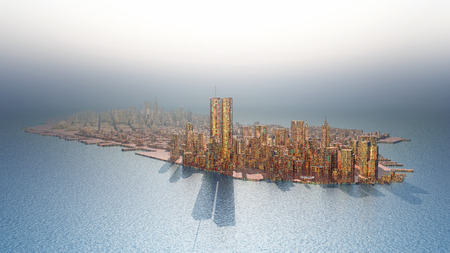 Island Manhattan in the 1990sの写真素材