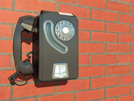 Wall phone on a house wallの写真素材