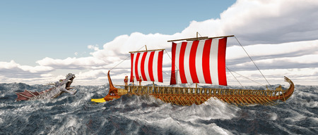 Odysseus, Charybdis and Skyllaの写真素材