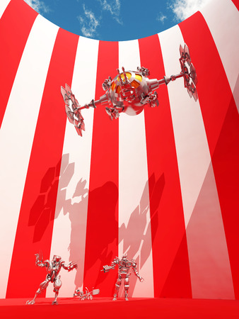 Robots and spaceshipの写真素材