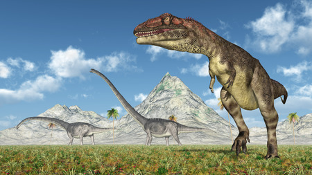 Mapusaurus and Omeisaurusの写真素材