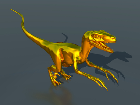 Golden Velociraptorの写真素材