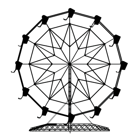 Silhouette of a ferris wheelの写真素材