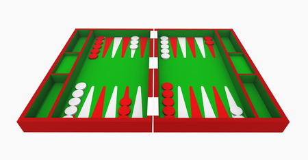 Backgammon set isolated on white background