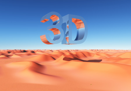 Abbreviation 3D over a sand desertの写真素材