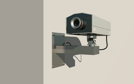 Surveillance camera on a house wall