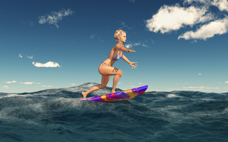 Female surferの写真素材