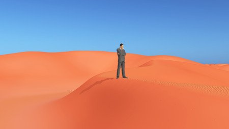Businessman in the desertの写真素材