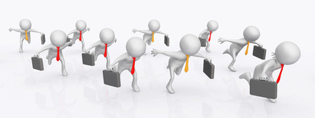 3D figures as running business peopleの写真素材