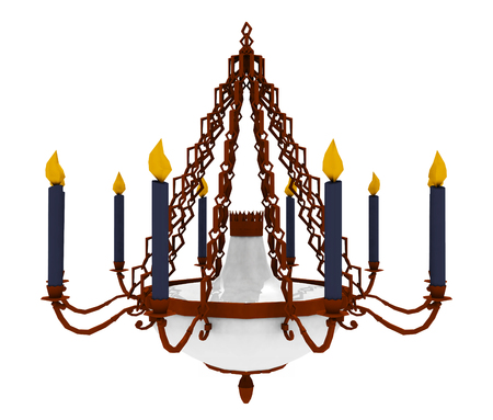 Chandelier isolated on white backgroundの写真素材