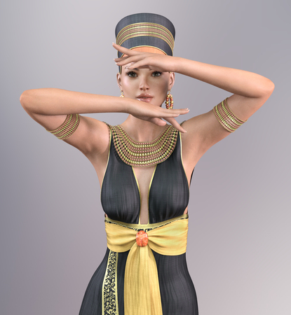 3D woman in Cleopatra costumeの写真素材