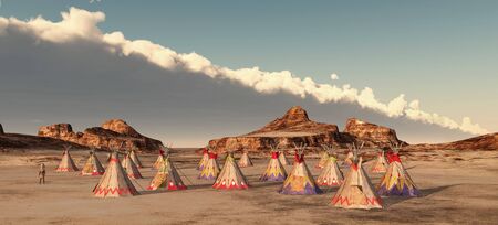 Indian camp in the mountainsの素材 [FY310133223266]