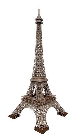 Eiffel tower isolated on white backgroundの写真素材