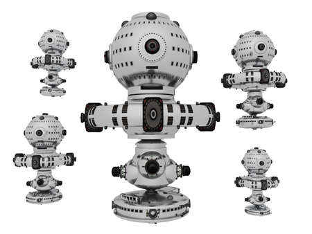 Spacecrafts isolated on white background