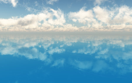 Nice weather clouds over the seaの写真素材