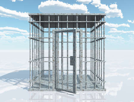 Cage with steel barsの写真素材