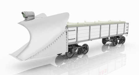 Wedge snow plow rail carの写真素材
