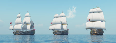 French warships of the 18th centuryの写真素材