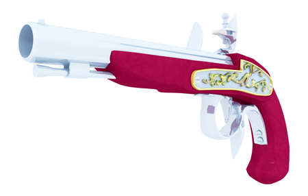 Pirate gun isolated on white backgroundの写真素材