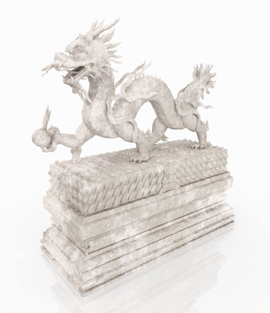 Chinese dragon statueの写真素材