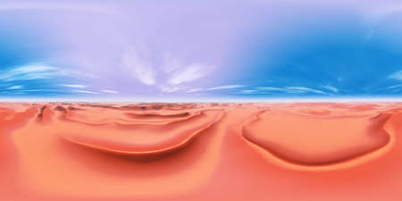 Spherical 360 degrees seamless panorama with a sandy desert landscapeの写真素材
