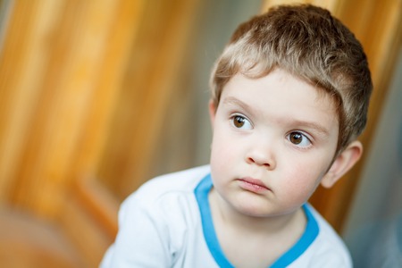 Sad little boyの写真素材