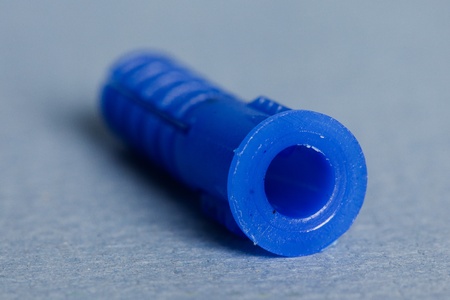 Ribbed plastic anchor for drywall or plaster projectの写真素材