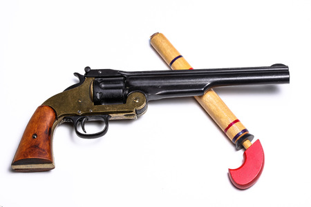 Two gun on white backgroundの写真素材