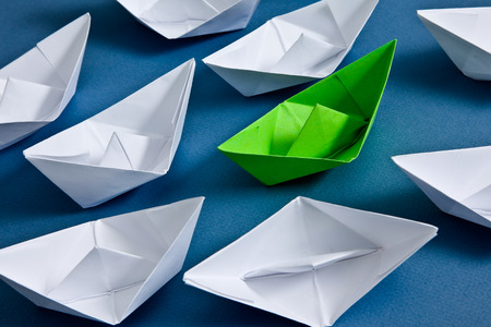 Paper boatsの写真素材