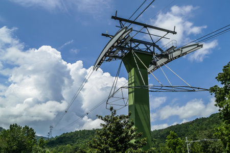 GATLINBURG-AUGUST 8: Aerial Tramway Ober Gatlinburg Gatlinburg, Tennessee, USA on August 8, 2016.のeditorial素材