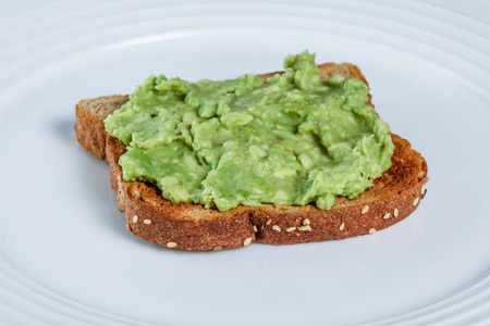 Toast with avocado spreadの写真素材