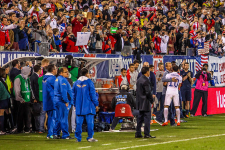 HARTFORD - OCTOBER 10:  Landon Donovan #10 on US International Friendly match between US Men`s National Team vs Ecuador,  on October 10, 2014, in Rentschler Field stadium, Hartford, USA.のeditorial素材