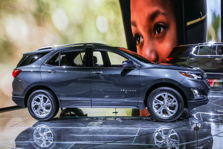 NEW YORK- APRIL 12: Chevrolet  Equinox at the New York International Auto Show 2017, at the Jacob Javits Center. This was Press Preview Day One of NYIAS, on April 12, 2017 in New York Cityのeditorial素材