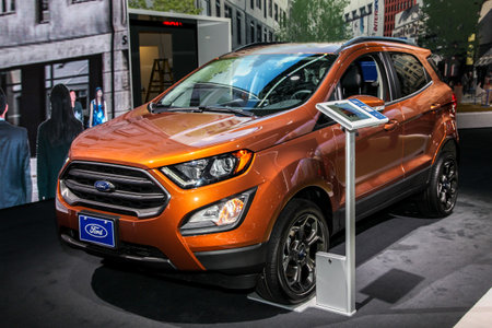 NEW YORK CITY-MARCH 28: Ford Ecosport SES shown at the New York International Auto Show 2018, at the Jacob Javits Center. This was Press Preview Day One of NYIAS, on March 28, 2018.のeditorial素材