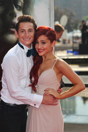 NEW YORK, NY - JULY 11, 2011: Ariana Grande with guest attends the New York premiere of 'Harry Potter And The Deathly Hallows: Part 2' at Avery Fisher Hall, Lincoln Centerのeditorial素材