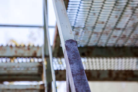 Metal realign background with partial soda blasting close up