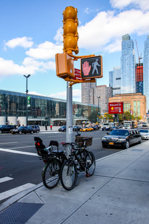 NEW YORK CITY-OCTOBER 30, 2014: New York city architecture near Javits centrのeditorial素材