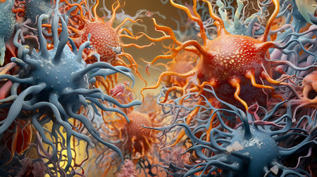 Neurone  and synapse like a brain structure  , Generative AIの素材