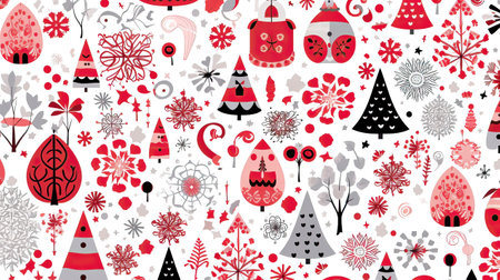 Christmas pattern isolated on white backgroundの素材