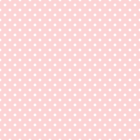 Seamless pattern in retro style. Abstract vintage pattern with white small polka dots on pastel pink background for textile, wrapping paper, banners, print, packaging and other design. vector illustrationのイラスト素材
