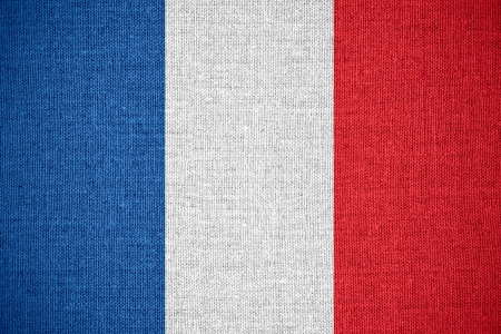 flag of France or French banner on canvas backgroundの写真素材