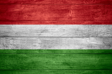 flag of Hungary or Hungarian banner on wooden background flag of Hungary or Hungarian banner on wooden background