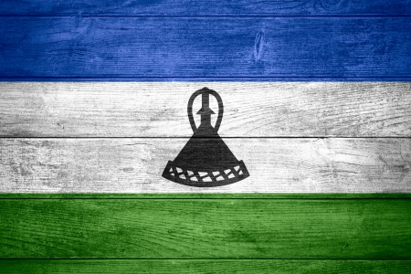 flag of Ethiopia or  banner on wooden backgroundの写真素材