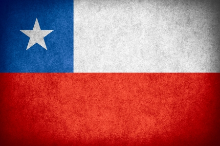 flag of Chile or Chilean banner on paper rough pattern textureの写真素材