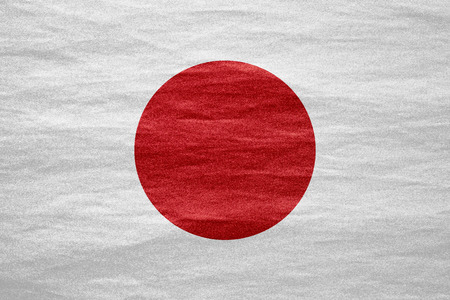 flag of Japan or Japanese banner on canvas textureの写真素材